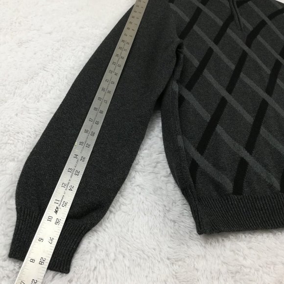 Lyle & Scott Mens Sweater 1/4 Zip Pullover Combed Cotton Charcoal Gray Knit L - Picture 6 of 10